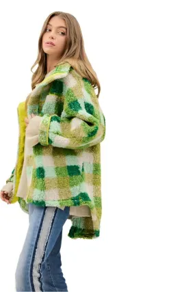 TEEK - Plus Size Kelly Green Plaid Back Spirit Jacket