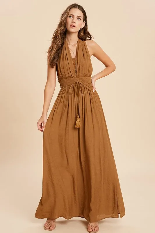 The Athena Halter Maxi Dress