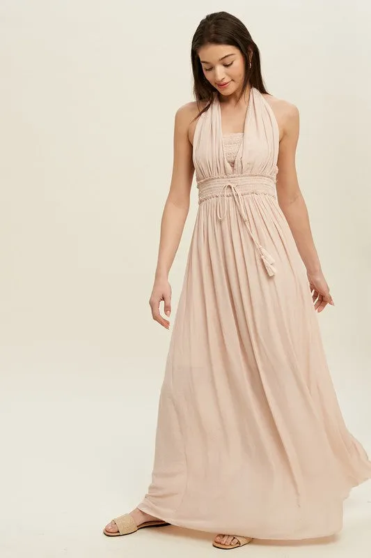 The Athena Halter Maxi Dress