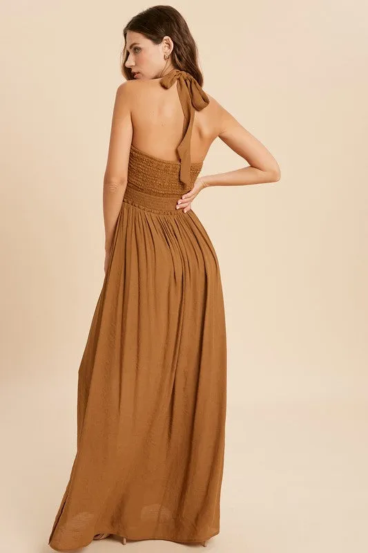 The Athena Halter Maxi Dress