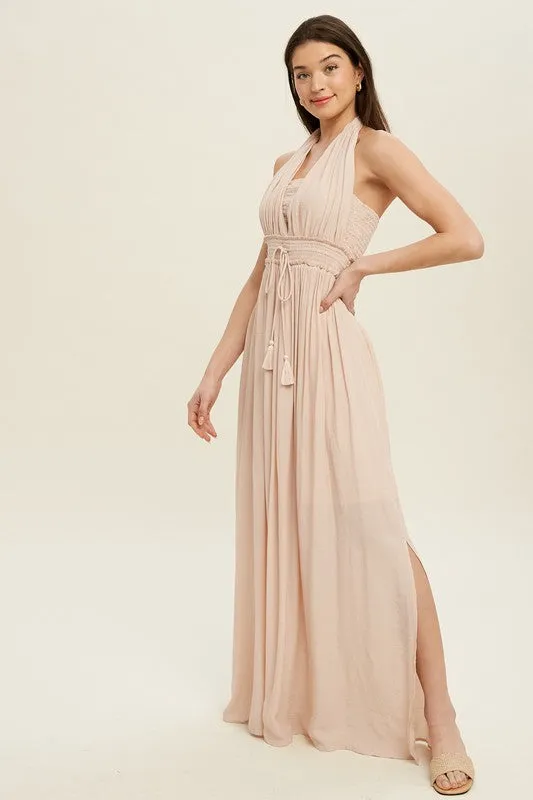 The Athena Halter Maxi Dress