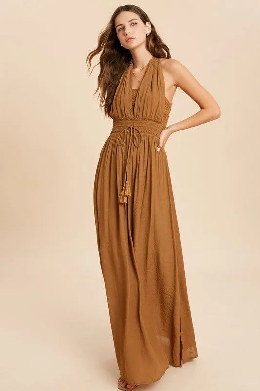 The Athena Halter Maxi Dress