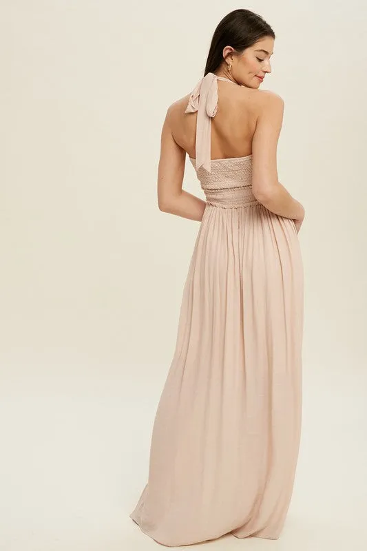 The Athena Halter Maxi Dress