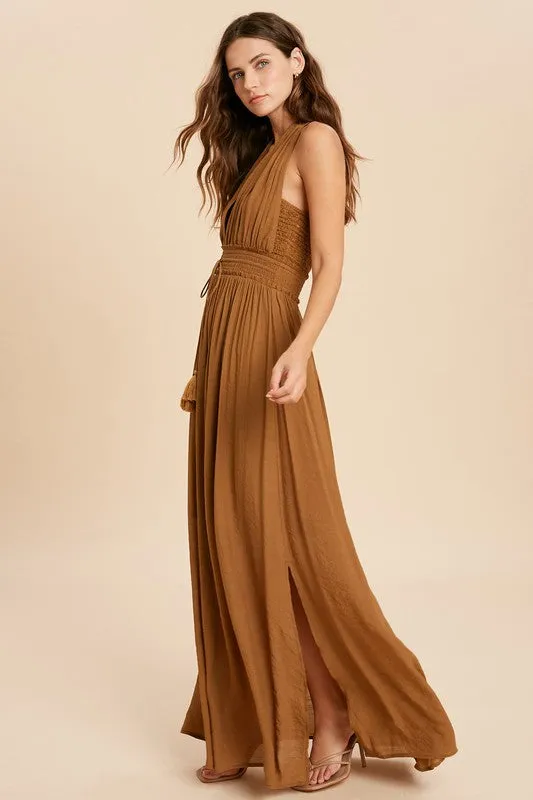 The Athena Halter Maxi Dress