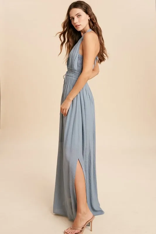 The Athena Halter Maxi Dress