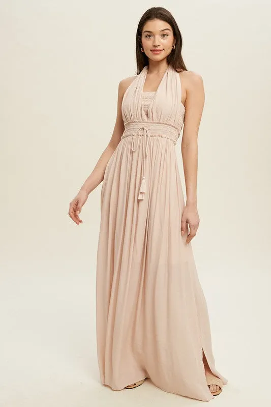 The Athena Halter Maxi Dress