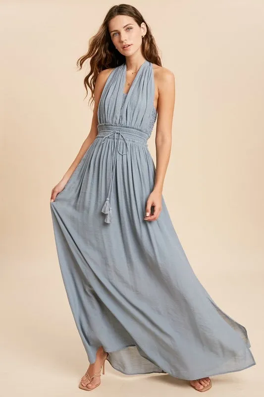 The Athena Halter Maxi Dress