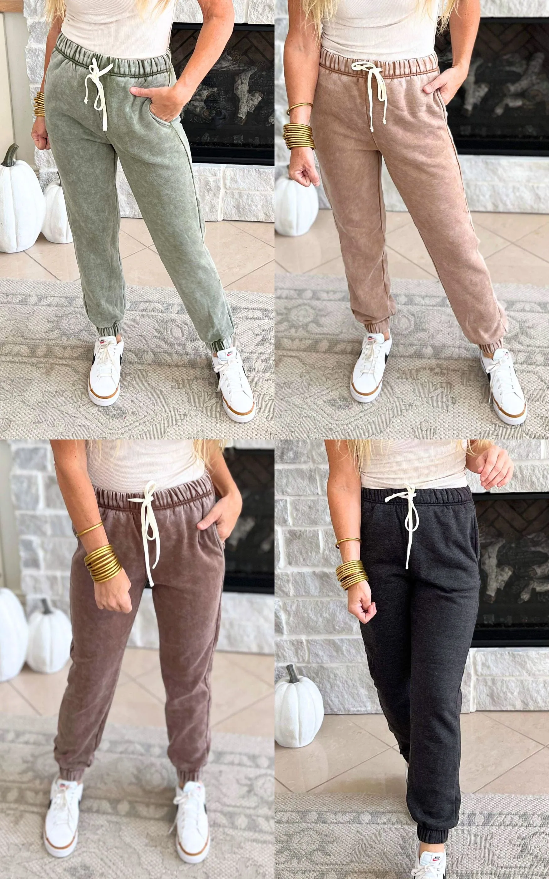 The Cloud Acid Wash Fleece Sweatpants | Zenana