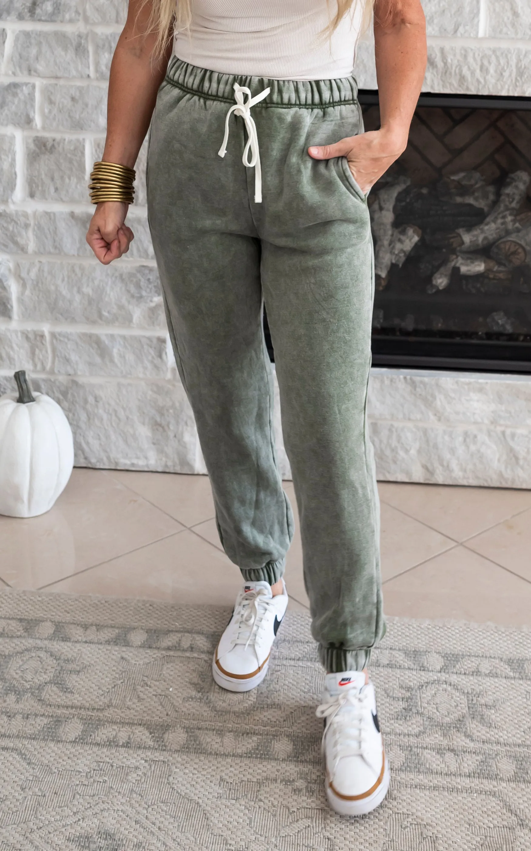 The Cloud Acid Wash Fleece Sweatpants | Zenana