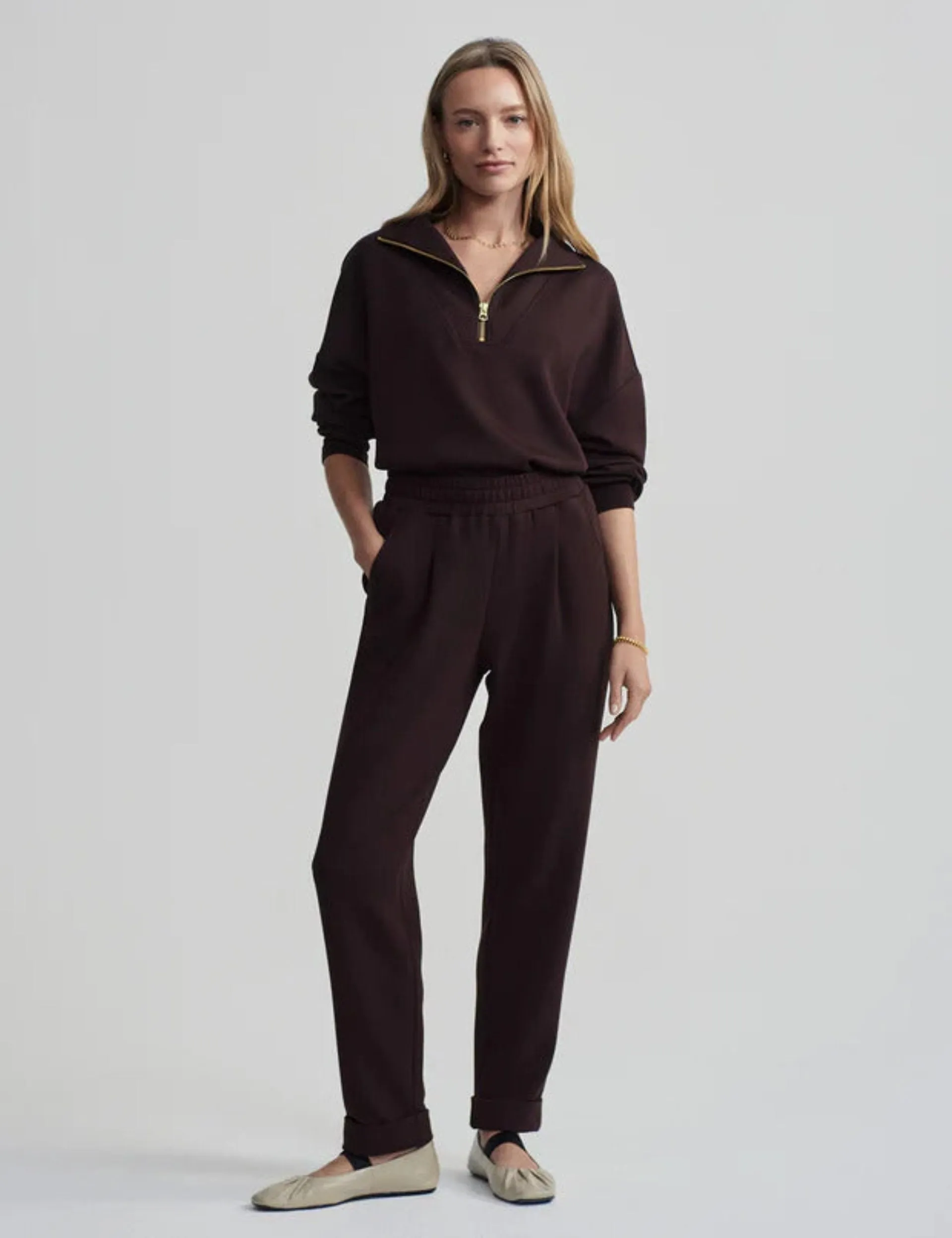 The Rolled Cuff Pant 25" - Coffee Bean