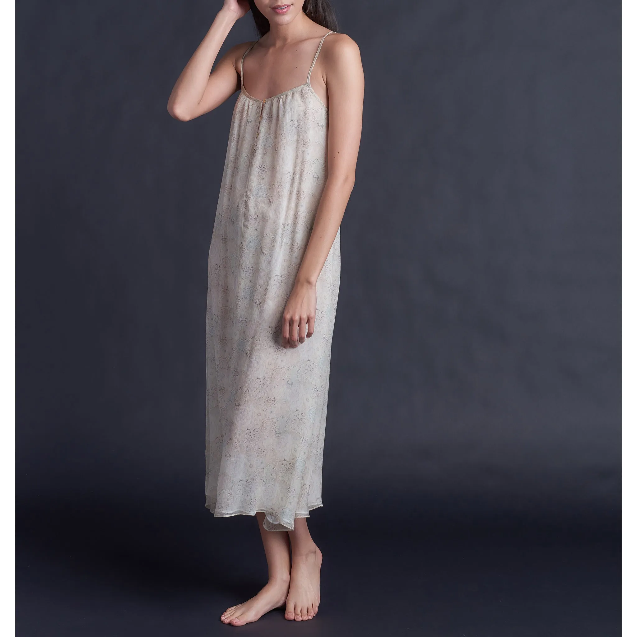 Thea Paneled Slip Dress in Liberty Silk Chiffon Dulwich Park