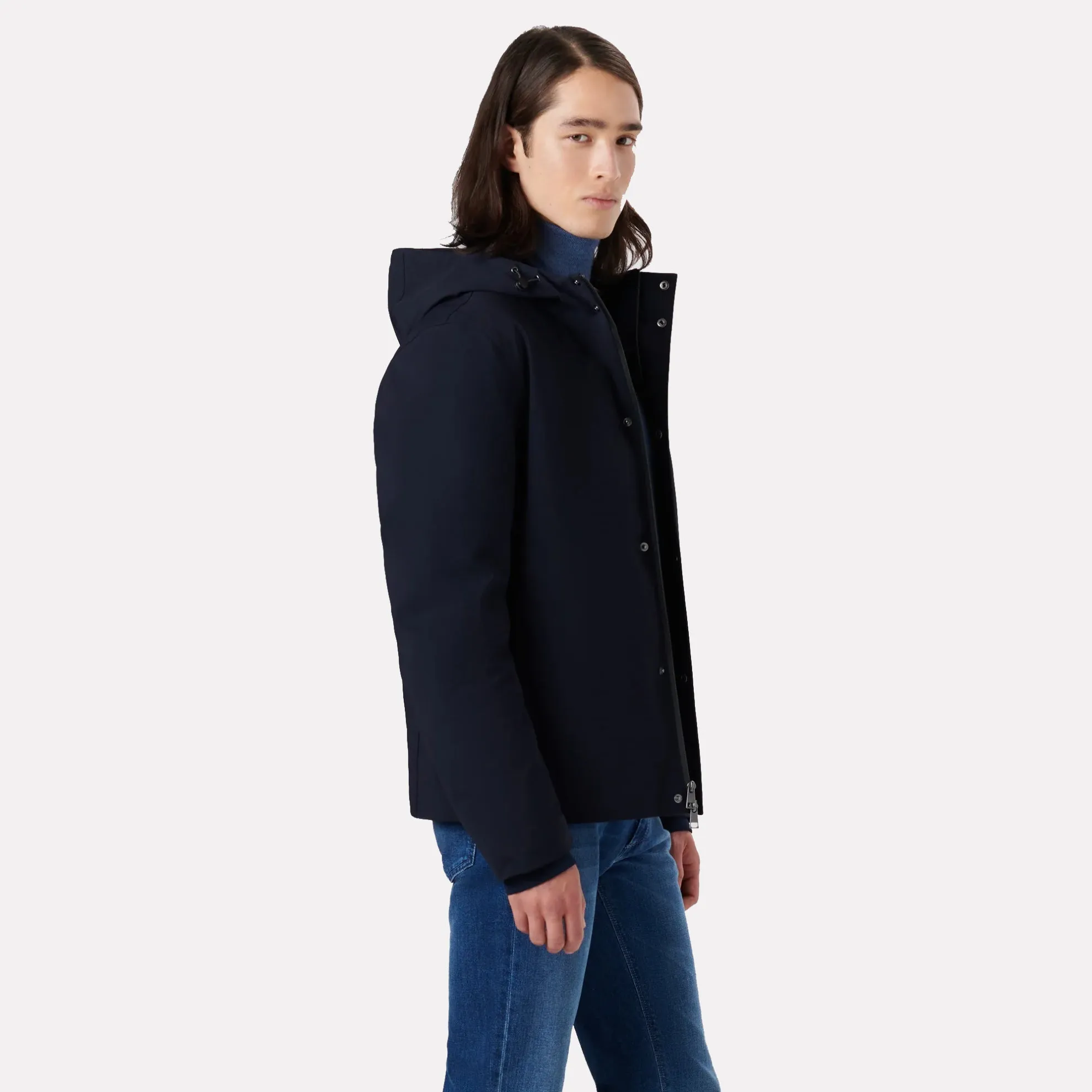 Three-In-One Jacket With Hood Full Zip Bomber / Navy