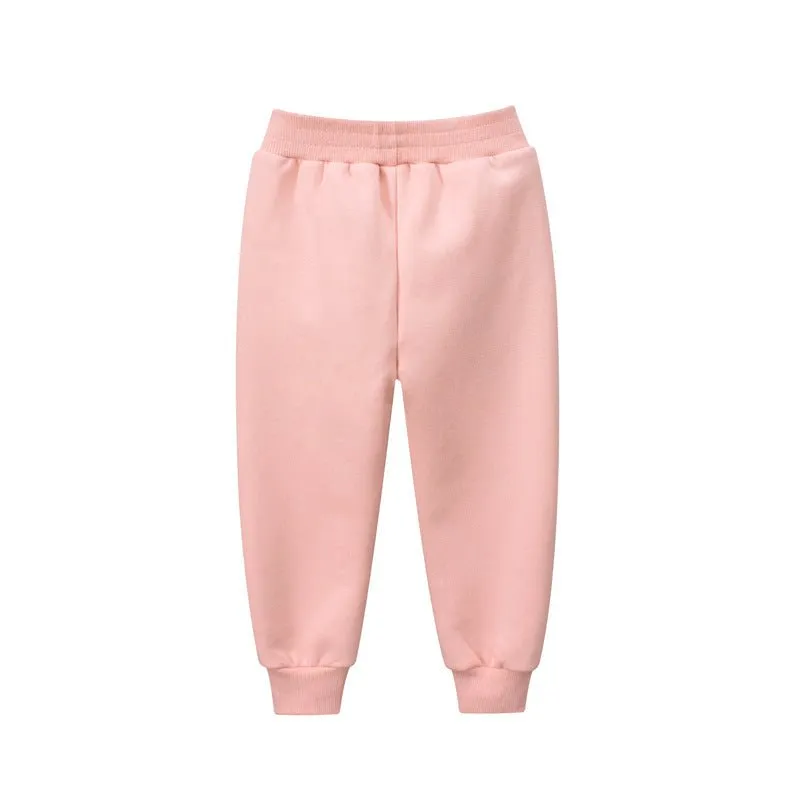 Toddler/Kid Girl's Pink Sweatpants with Bunny Print Design