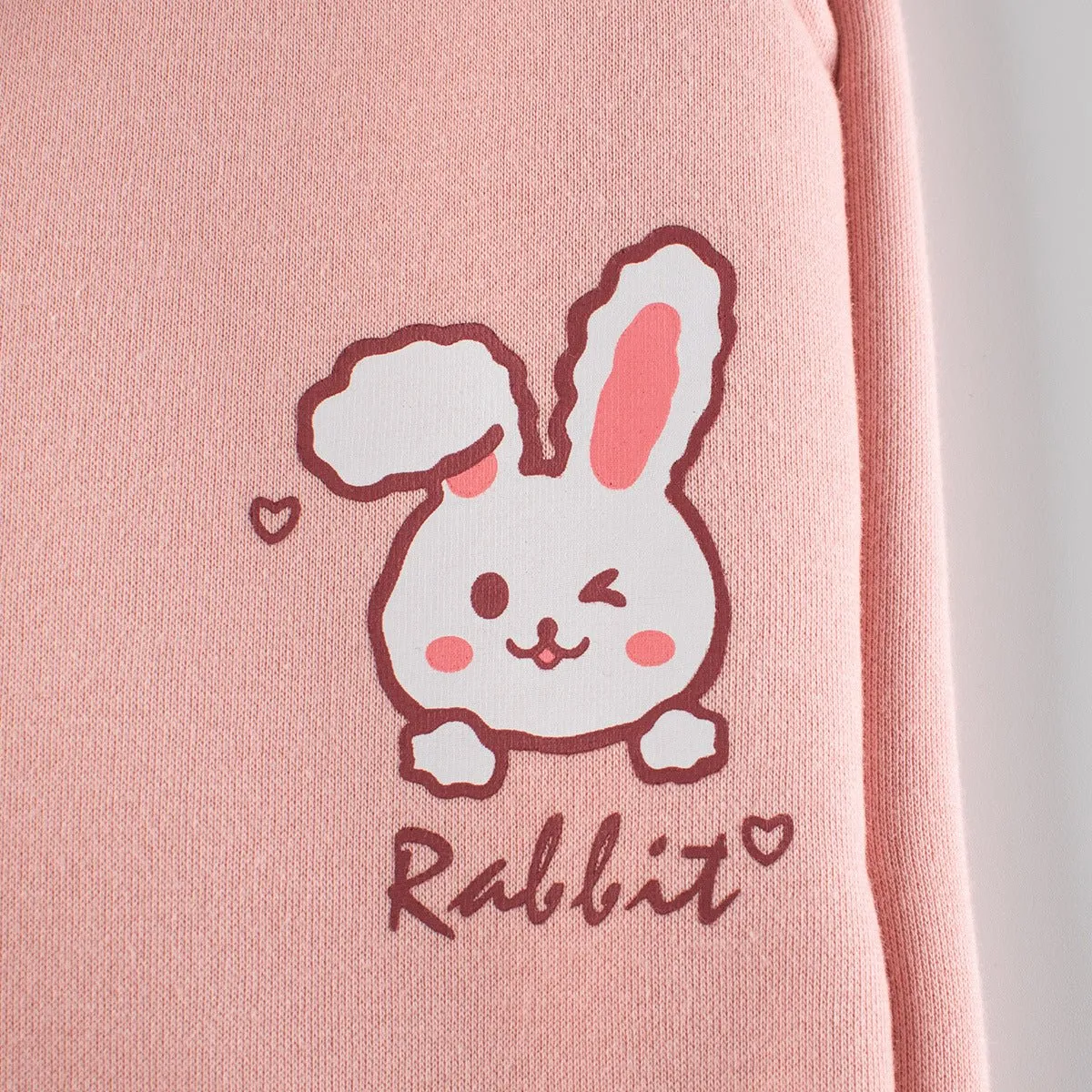 Toddler/Kid Girl's Pink Sweatpants with Bunny Print Design