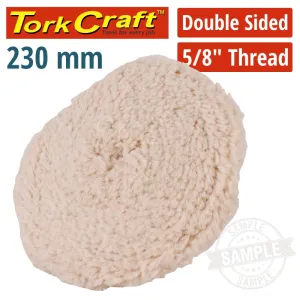 TORK CRAFT DOUBLE SIDED WOOL BUFF 9' 230MM WITH 5/8 THREAD MM DS9-2