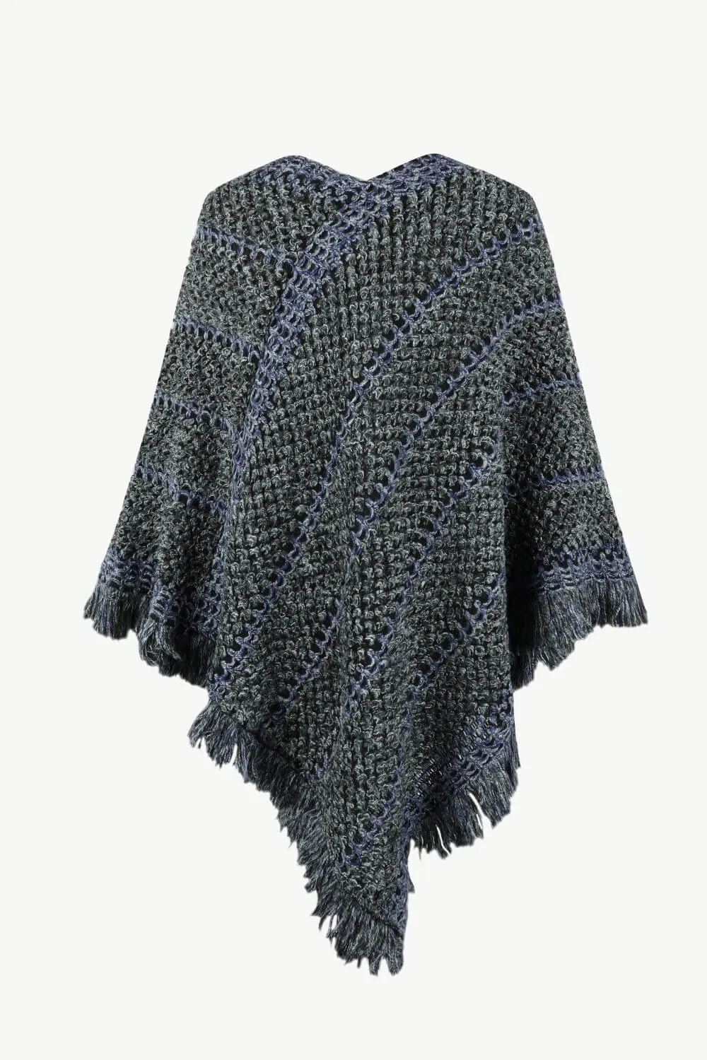 V-Neck Fringe Hem Poncho