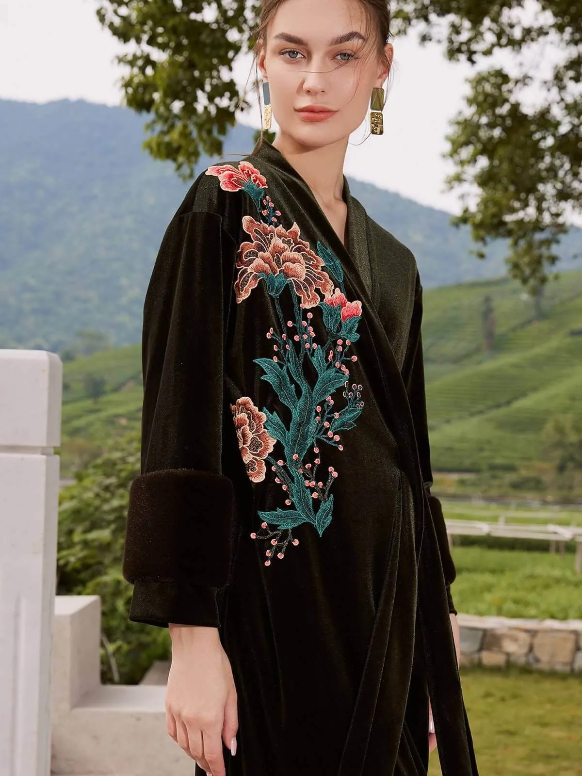 Velvet Embroidered Robe