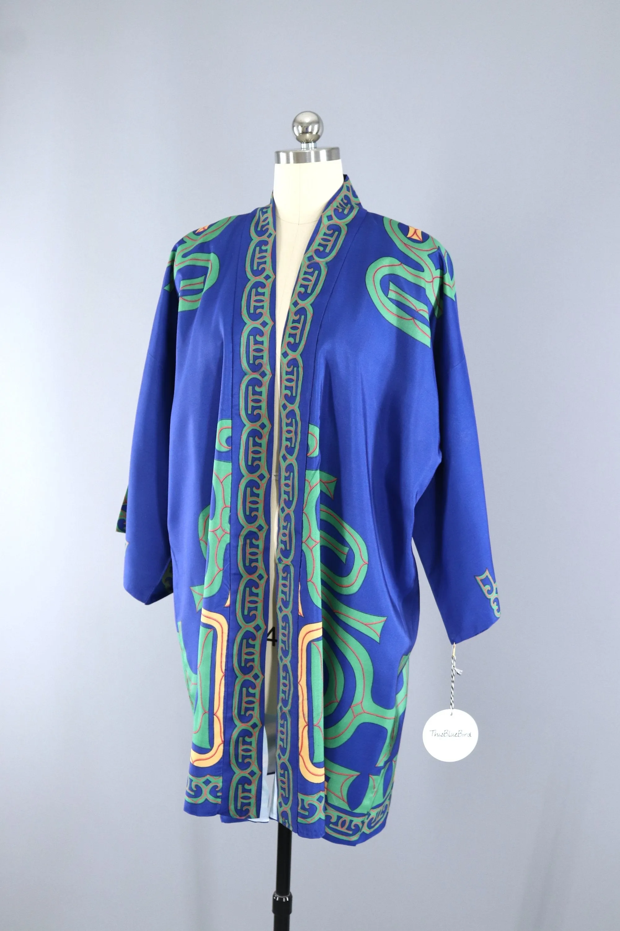 Vintage 1940s - 1950s Silk Kimono Robe / Hayashi Kimono Japan