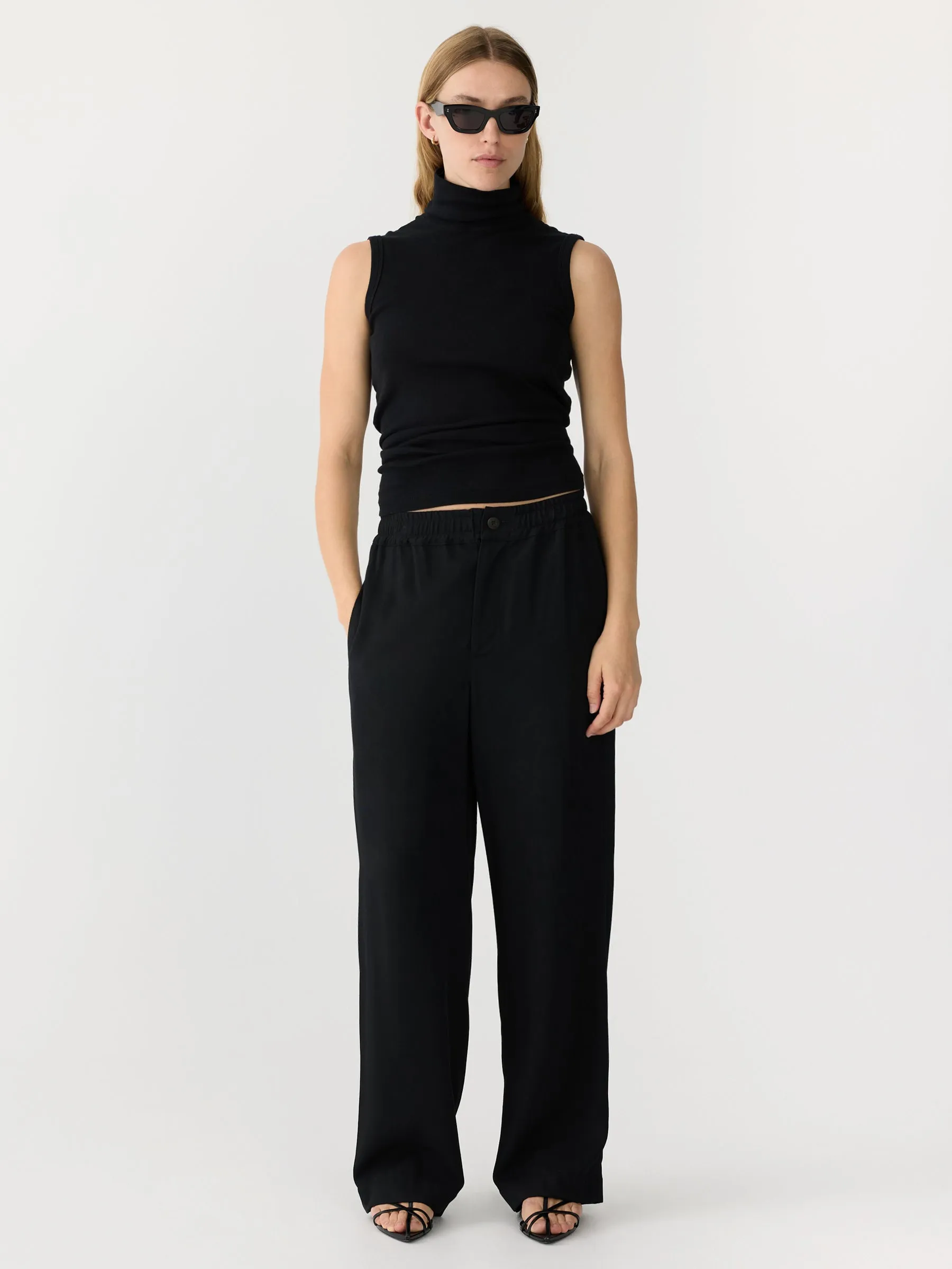 viscose twill straight pant