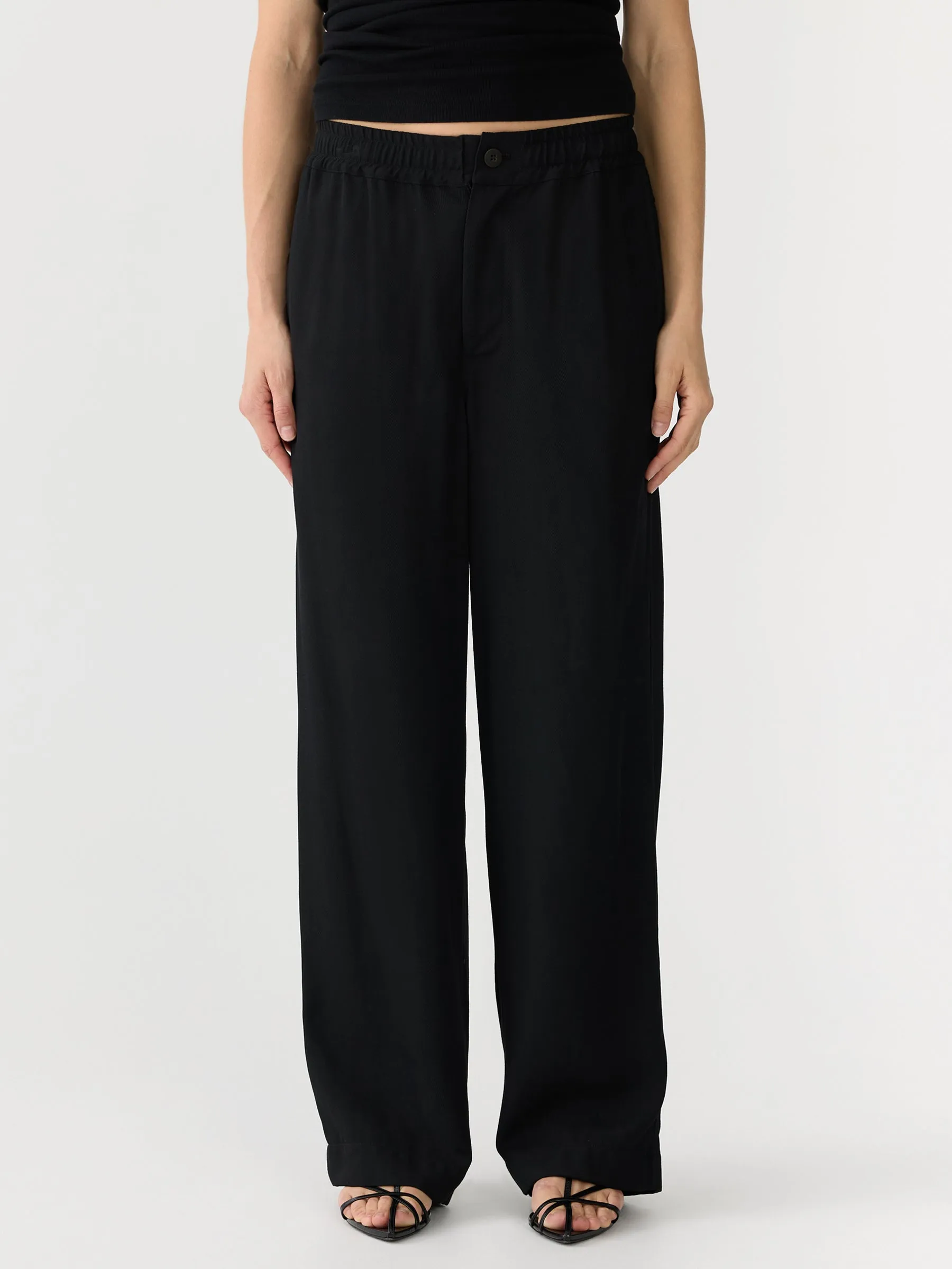 viscose twill straight pant