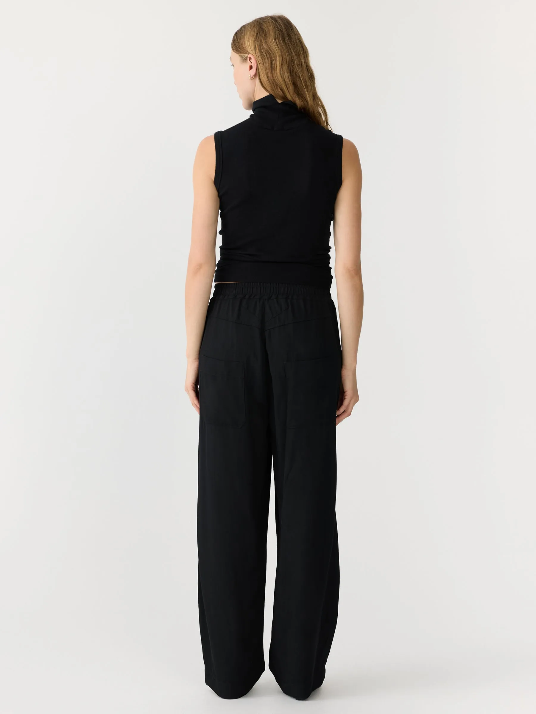 viscose twill straight pant