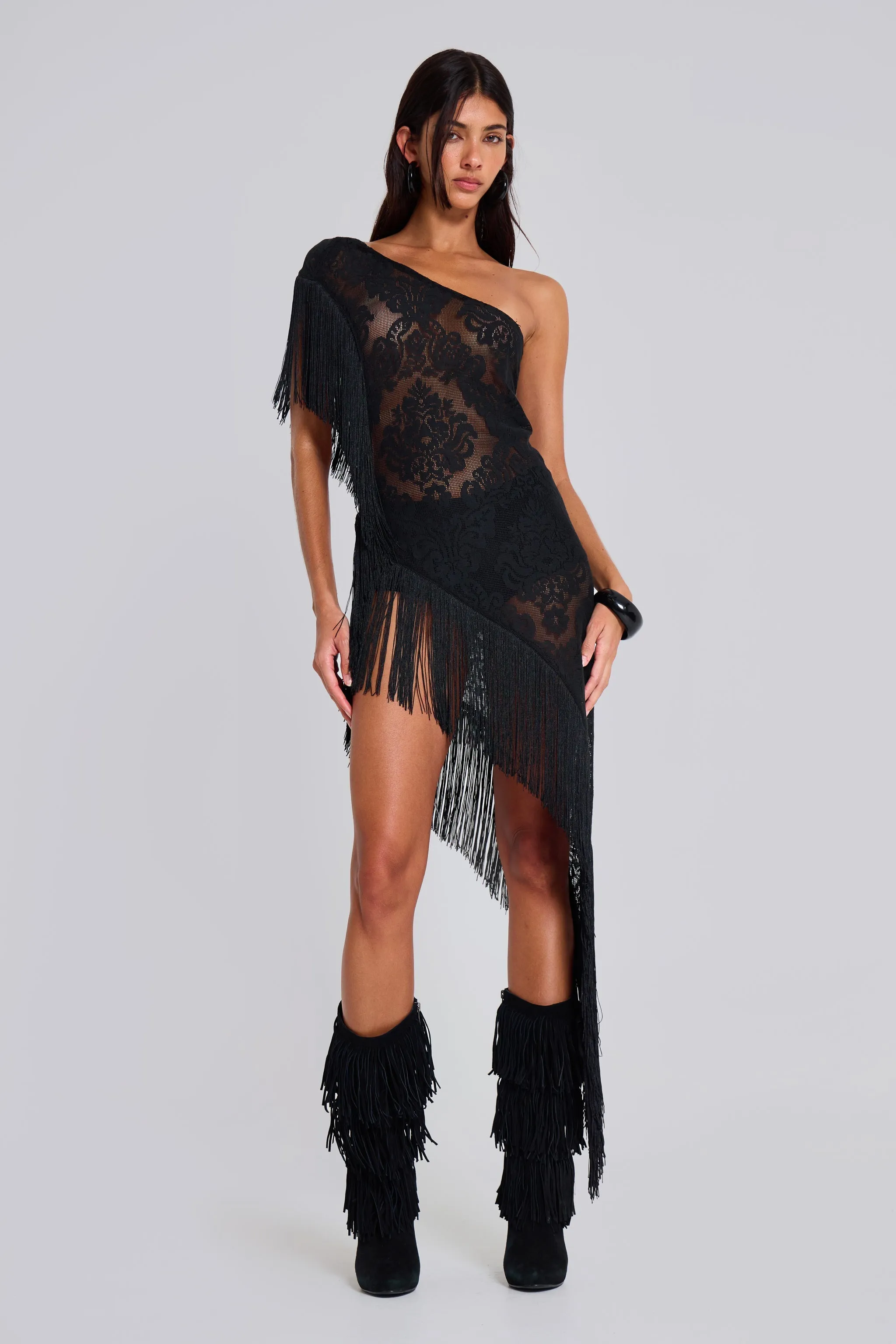 Vivienne Poncho Fringe Dress