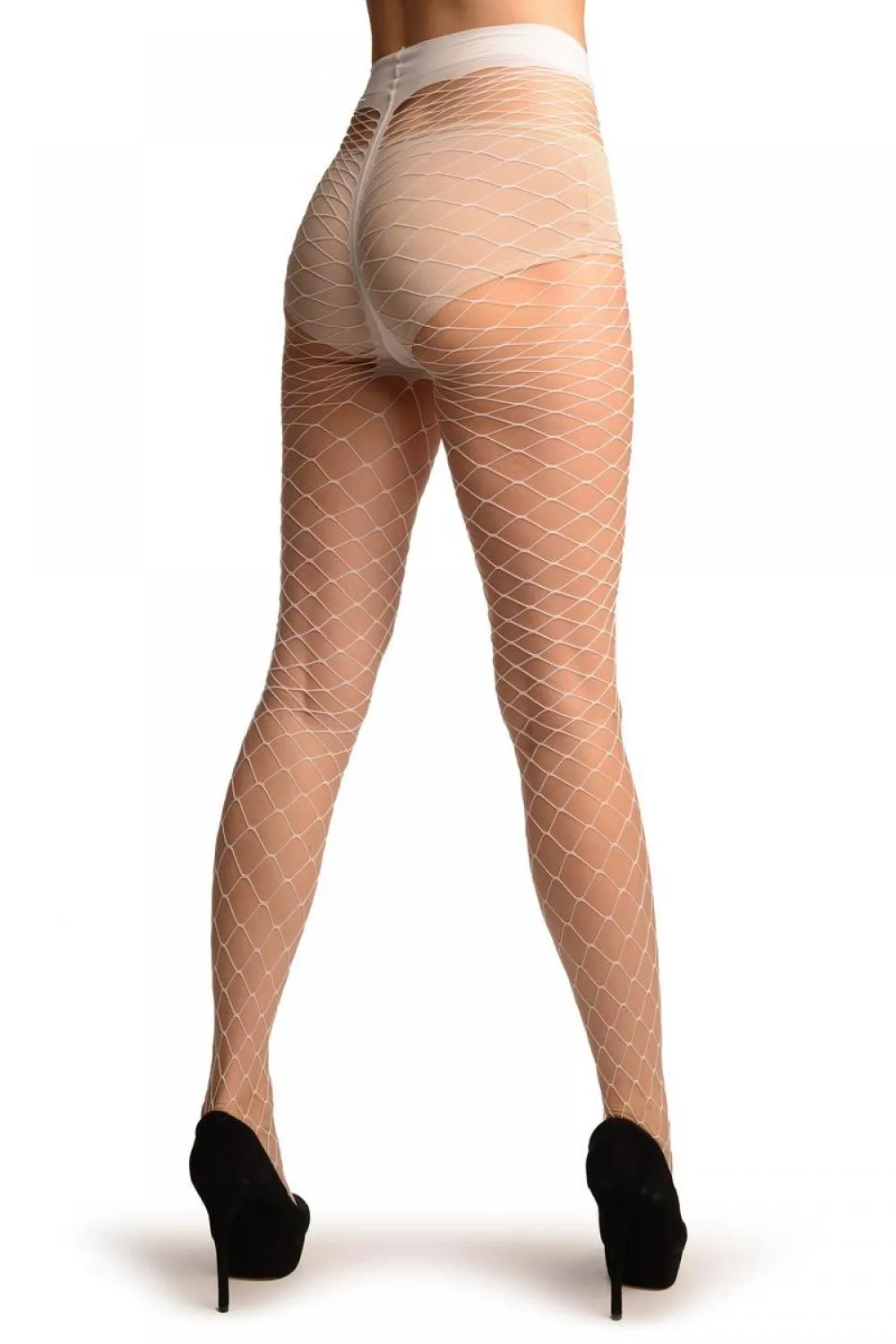 White Large Mesh Luxury Fishnet Tights