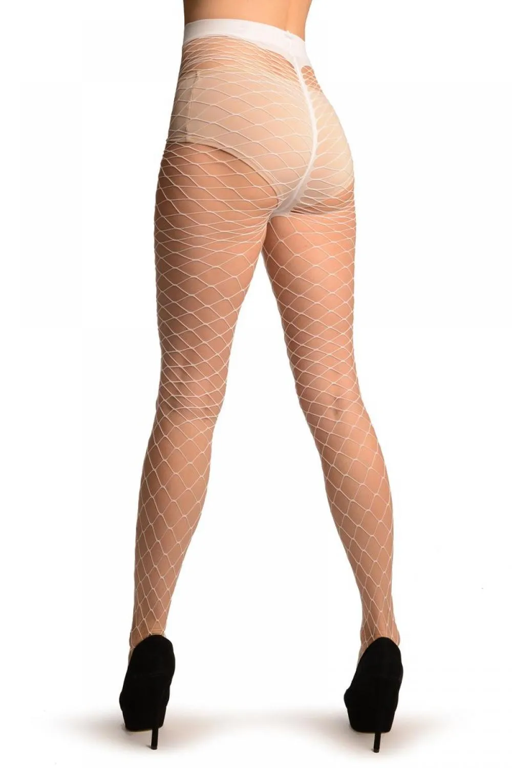 White Large Mesh Luxury Fishnet Tights