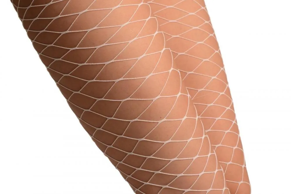 White Large Mesh Luxury Fishnet Tights