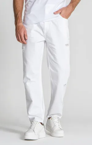 White Ripped Balloon Leg Jeans