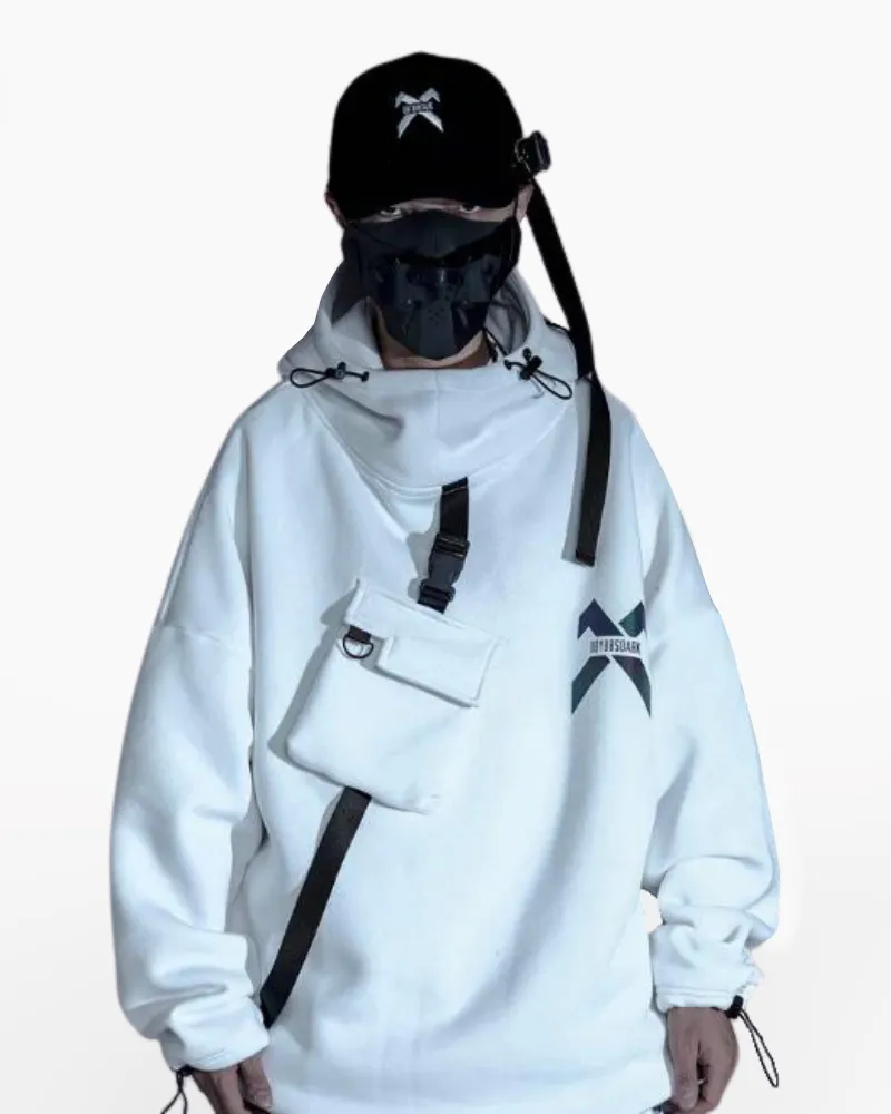 White Techwear Hoodie