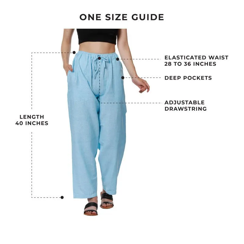 Women's Lounge Pants | Sky Blue | Fits Waist Size 28" to 36"