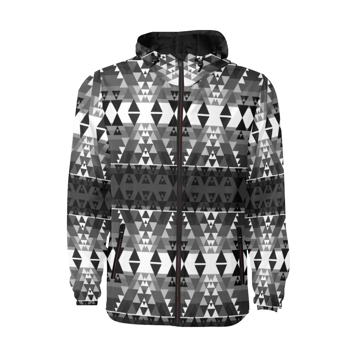 Writing on Stone Black and White Unisex Quilted Coat