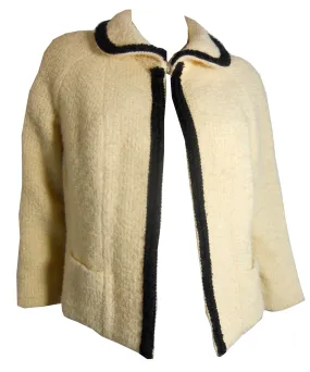 x ARCHIVED sold Black and Ivory Cropped Swing Jacket circa 1950s Lilli Ann