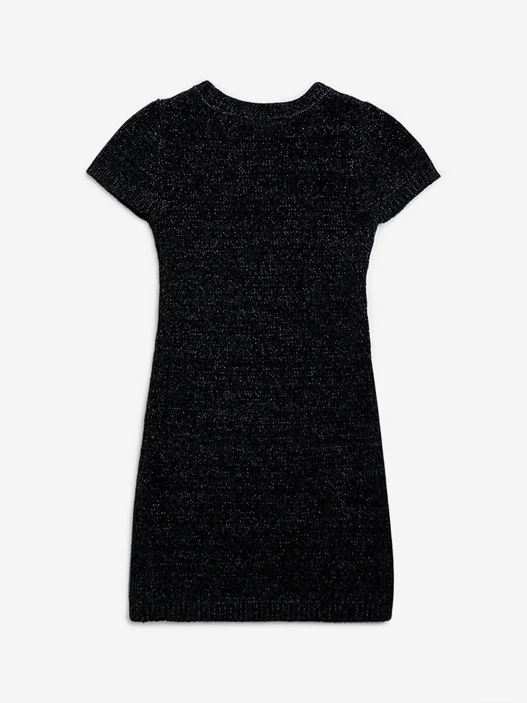 Y&F Kids Black Knitted Bodycon Dress