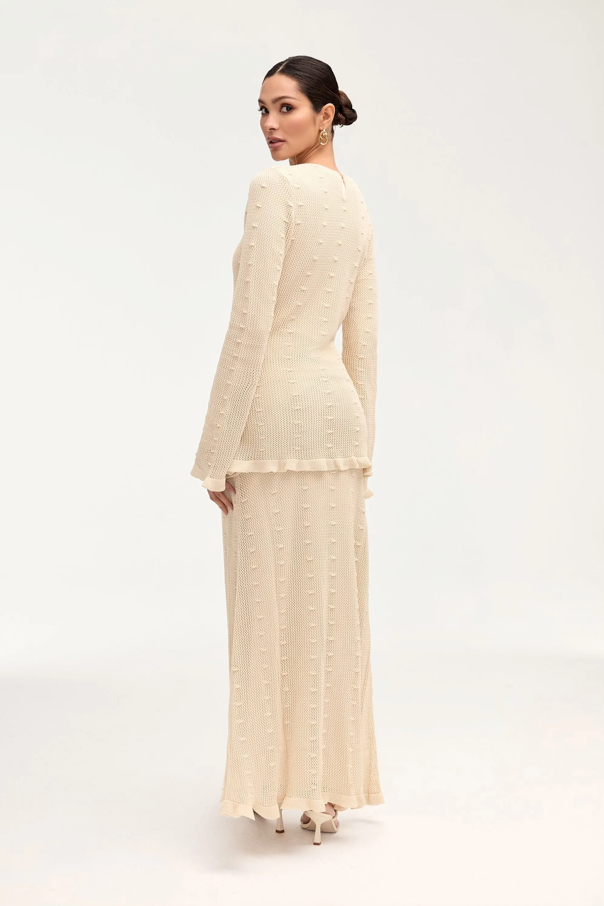 Yara Crochet Maxi Skirt - Off White