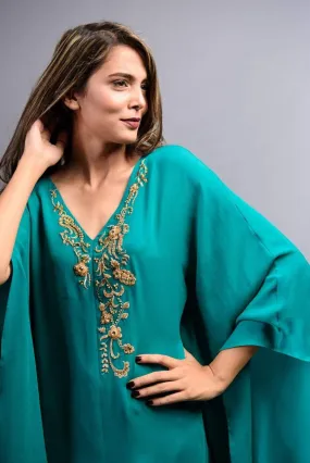 Yasmin Zaman - Emerald Green - Georgette Poncho - 1 Piece