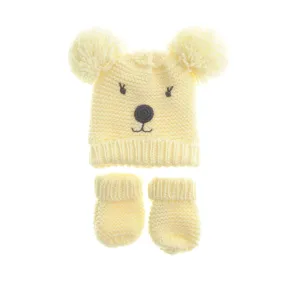 Ziggle - Cream Bear Hat and Mittens