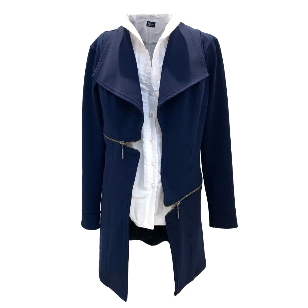 Zipper Trim Jacket, Navy